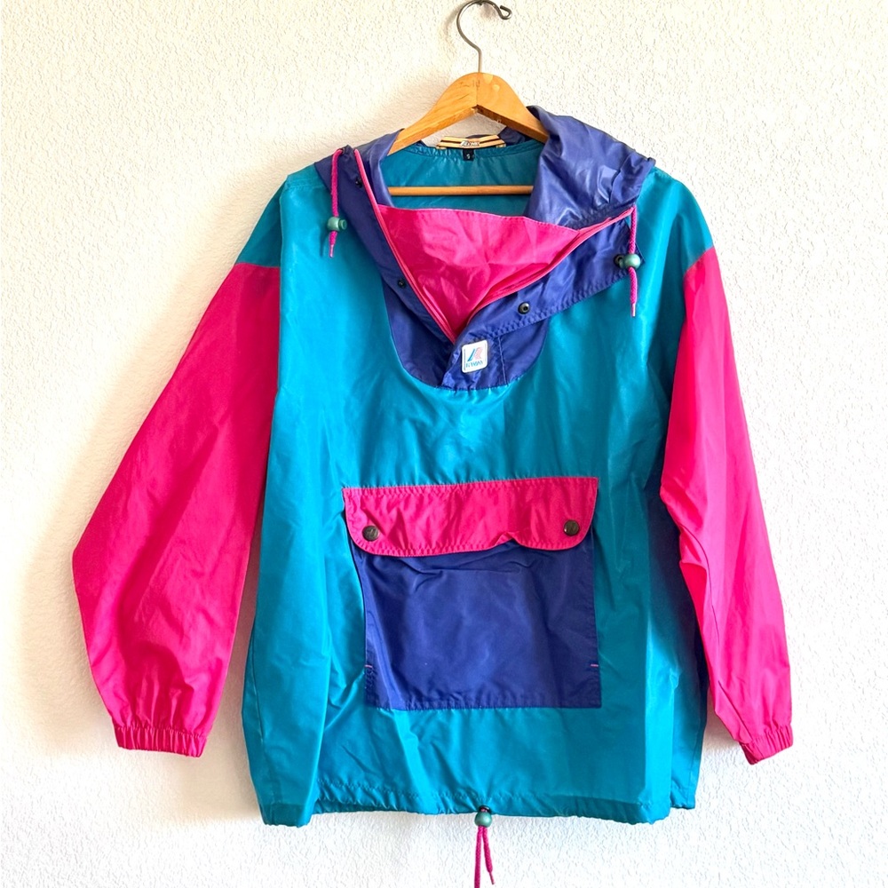 Vintage K-Way Colorblock Windbreaker Anorak – 80s/90s – Like New- women adult